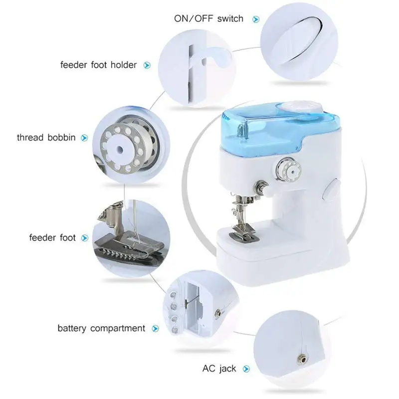 Быстрая швейная машина электрическая бытовая беспроводной точечный инструмент