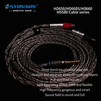 syrnarn balanced 2 5mm 4 4 6 5 xlr stereo16 core earphone cable for sennheiser hd580 hd600 hd650 hd25 hd660s hd565 hd545 upgrade