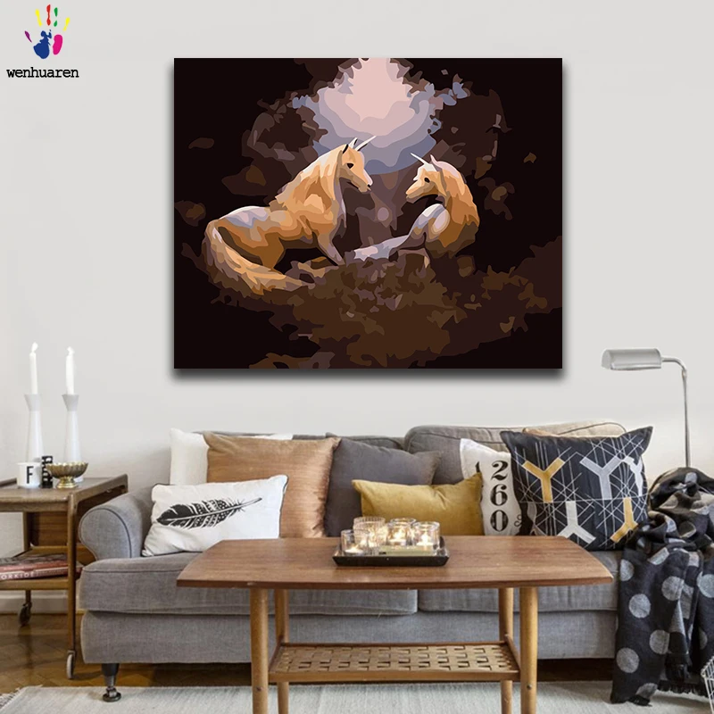 Diy краски по номерам картина живопись с комплектами олень rtwork декоративная