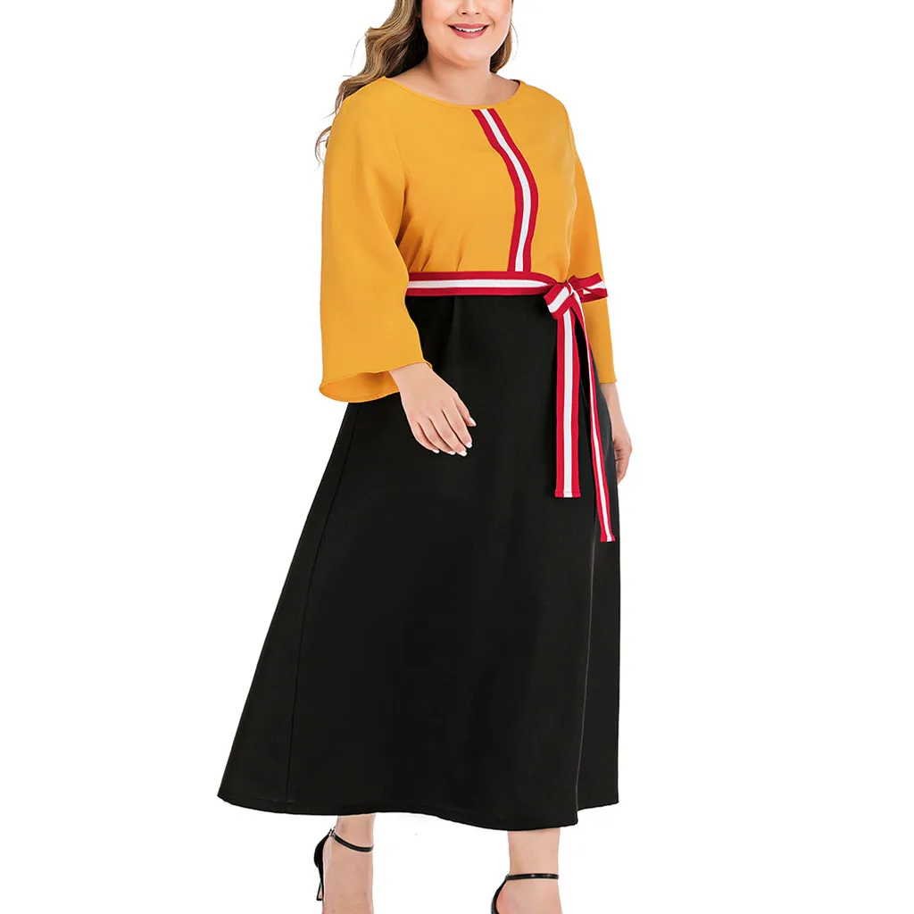 Женское платье с длинным рукавом круглым вырезом и лепестками|Женские платья| |