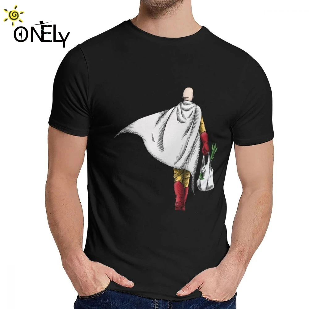 

Круглый ворот Сайтама The One Punch Man короткий рукав графический принт для Для мужчин натуральный хлопок La Camiseta Бесплатная доставка