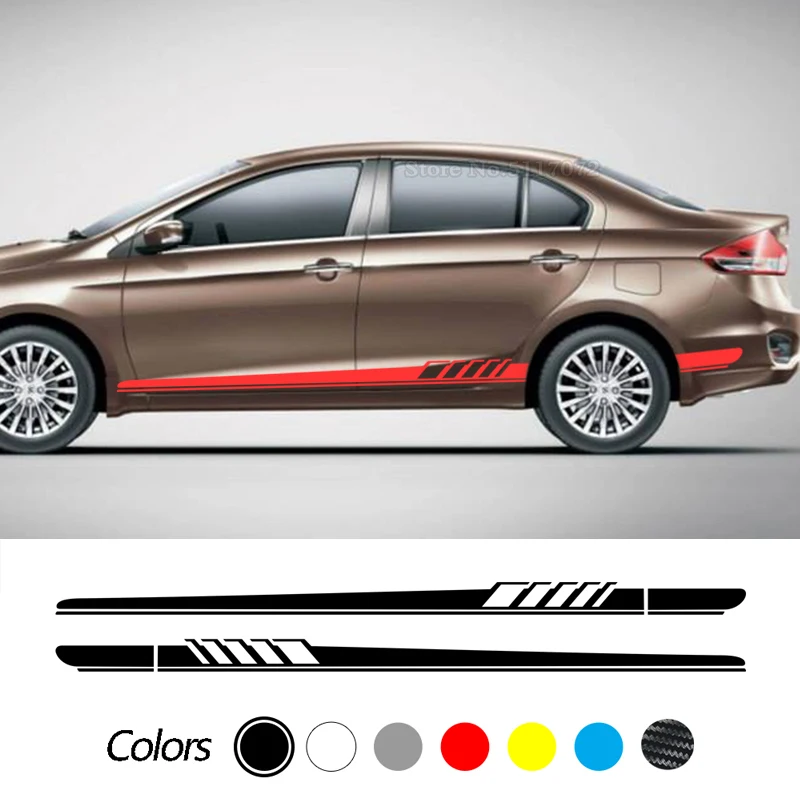 

Car Side Door Stripe Sticker Vinyl Film Tuning Accessories For Suzuki Swift SX4 Jimny Ignis Alto Samurai Baleno Grand Vitara 2Pc