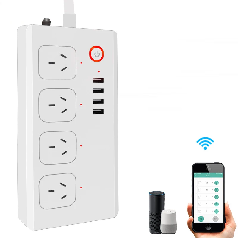 Lonsonho Wifi смарт-Мощность полосы 1,5 м Аргентина австралийская AU вилка розетка USB Независимый Управление приложение Tuya Alexa Google Home