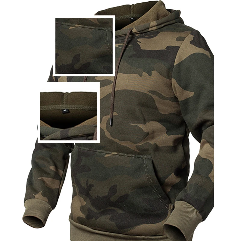 

Army Fan Hoodie Men's Spring/Autmn Hedging Camouflage Hooded Military Style Wool Jacket Sports Casual Clothing S-XXL 2021