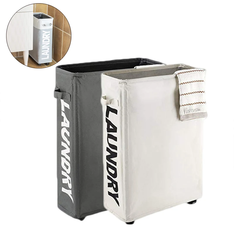 Угловая корзина для белья с колесами складная тонкая грязной одежды сумка стирки