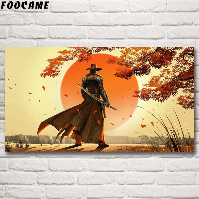 Фон с изображением меча солнца самурая катаны японского аниме шелковые постеры и