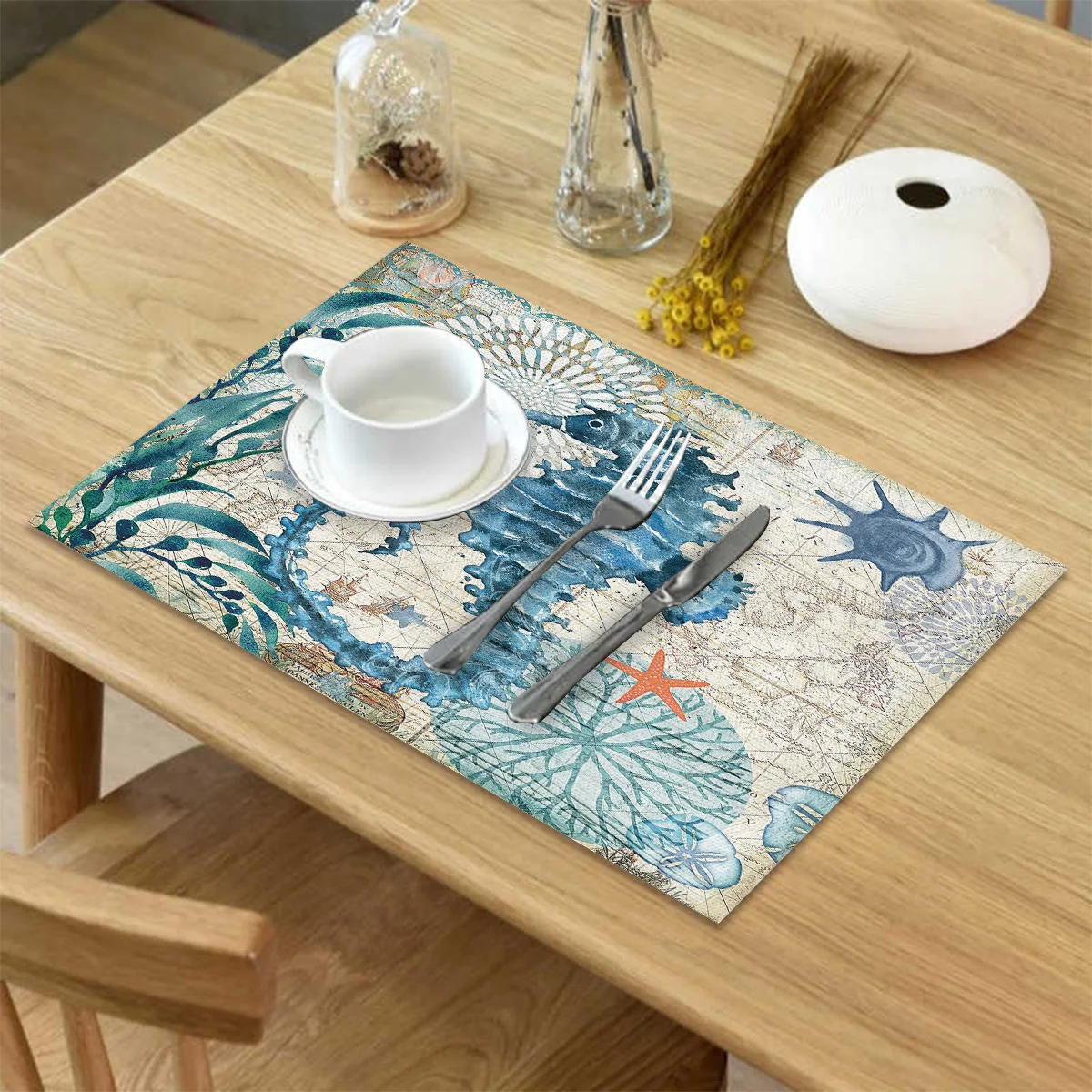 4 6 штук в партии комплект Коврики на стол морской Стиль конек жизнь Столовая