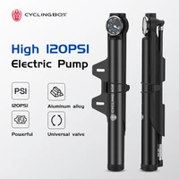 cyclingbox electric bicycle pump tyre inflator universal gas nozzle high pressure portable for 120psi mtb road bike accessories