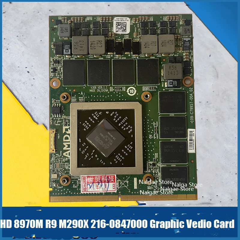 Оригинальная HD8970M HD 8970M R9 M290X 216-0847000 графическая Vedio карта 4 ГБ GDDR5 MXM 3 0 для Dell M17x M18x