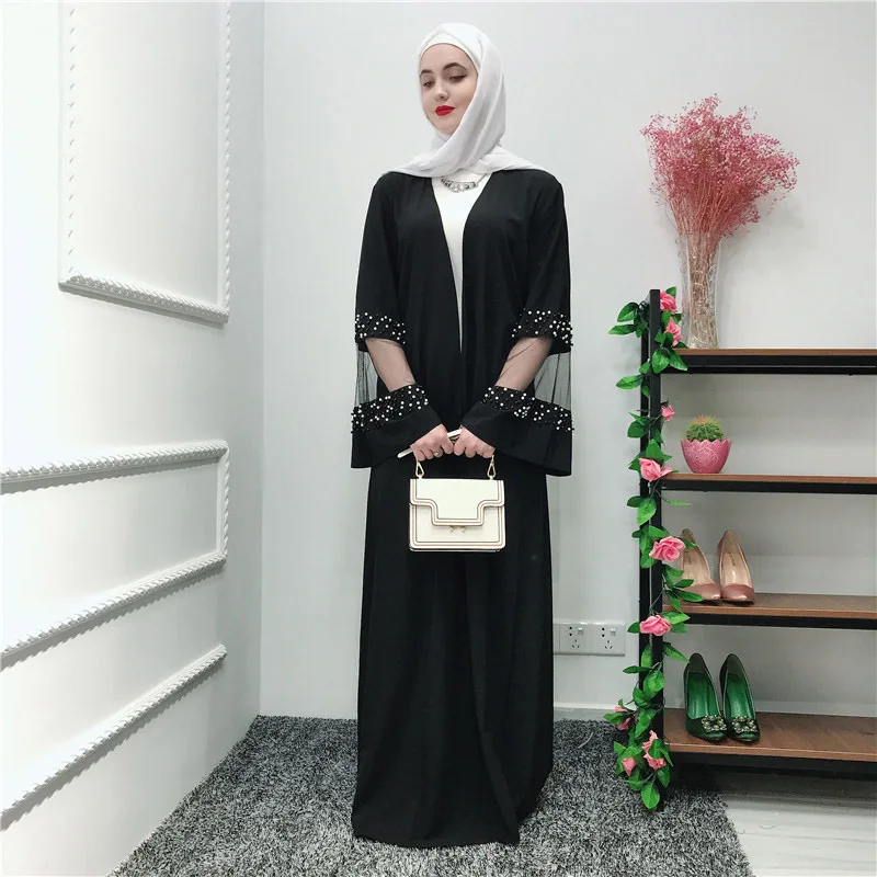 

Turkey Oman Women's Dress Splicing Lace Garment Islamic Middle East Cardigan Long Skirt Elegant Southeast Asian Ramadan Robe