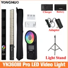Yongnuo YN360 III Pro светодиодный светильник для видео 3200K-5600K RGB Фото светильник для записи видео с подставкой