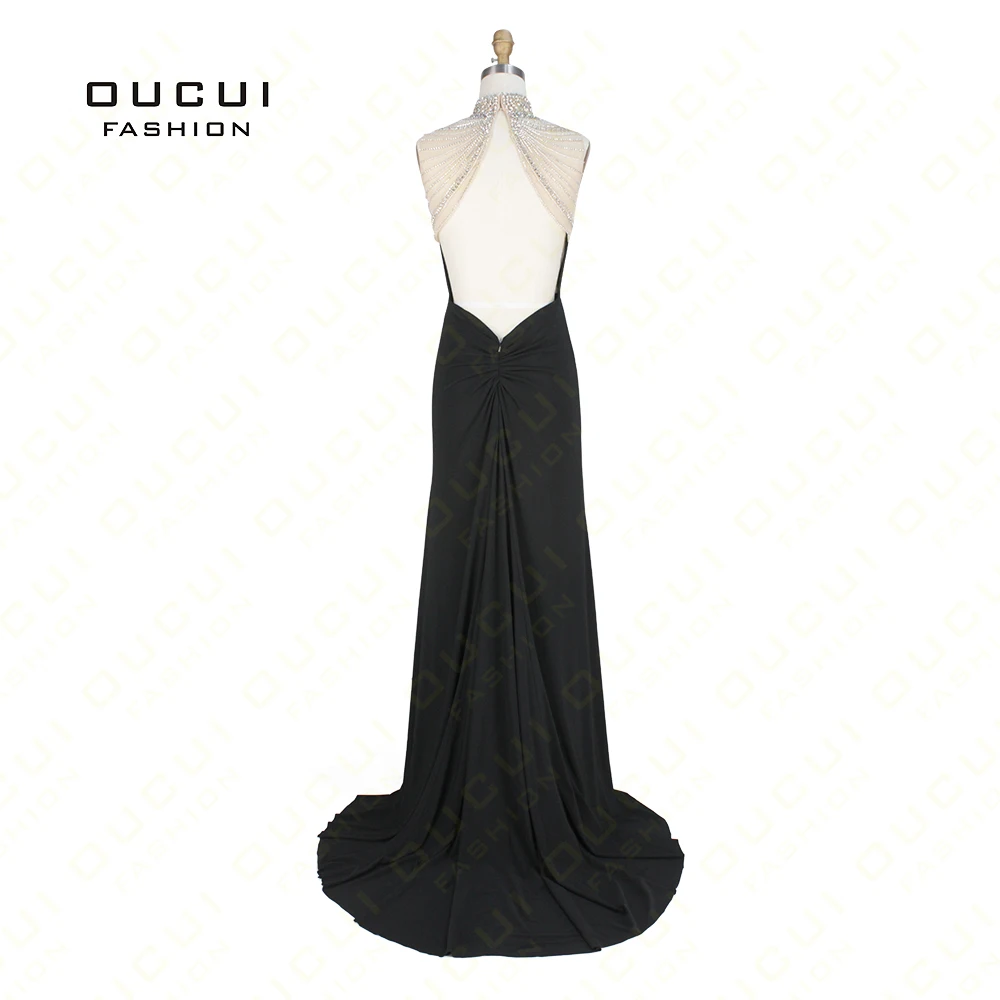 Женское вечернее платье русалки с разрезом спереди рукав крылышко арабский