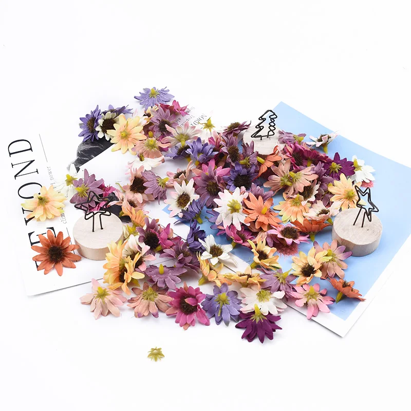 30/50/100 Штук декоративные цветы МИНИ пыльника подсолнуха рождественские украшения для дома подарки своими руками коробка для конфет искусственные