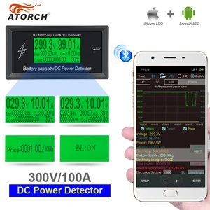 atorch dc 300v 100a accurate energy bluetooth meter voltage current power voltmeter ammeter overload alarm function indoor free global shipping