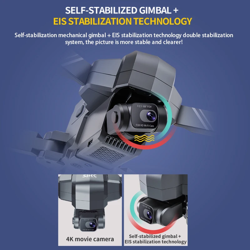 Дрон SJRC F11S 4K PRO профессиональный складной бесщеточный Квадрокоптер с двумя осями