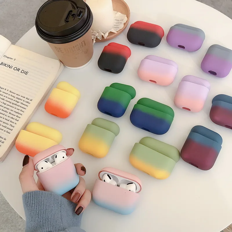 Цветной Оригинальный чехол для Airpods 1 2 3 Pro новый жесткий ПК с милым беспроводным