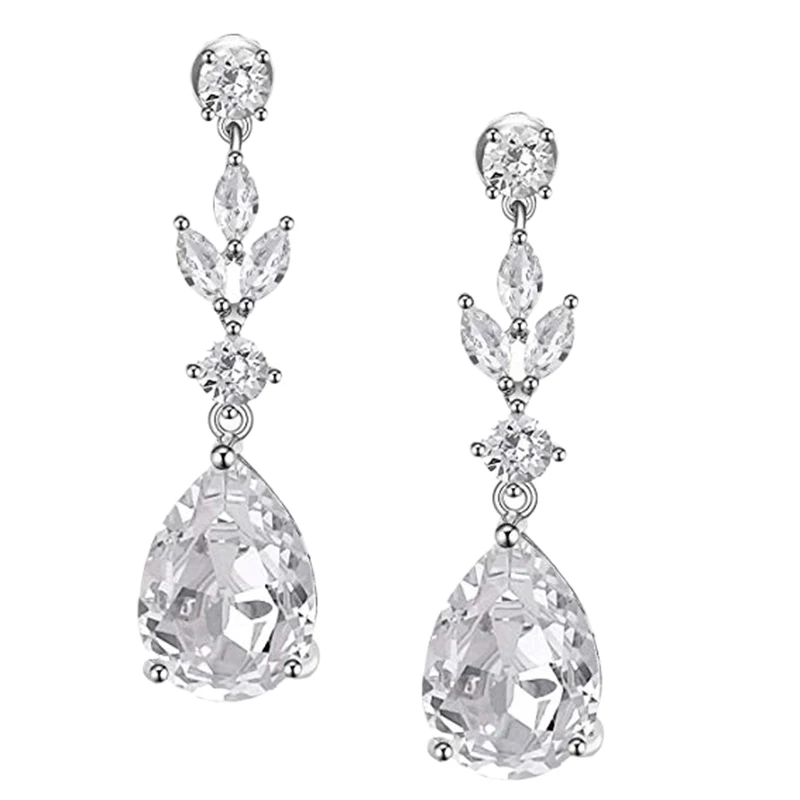 Висячие серьги для женщин подружек невесты каплевидные хрустальные стразы с