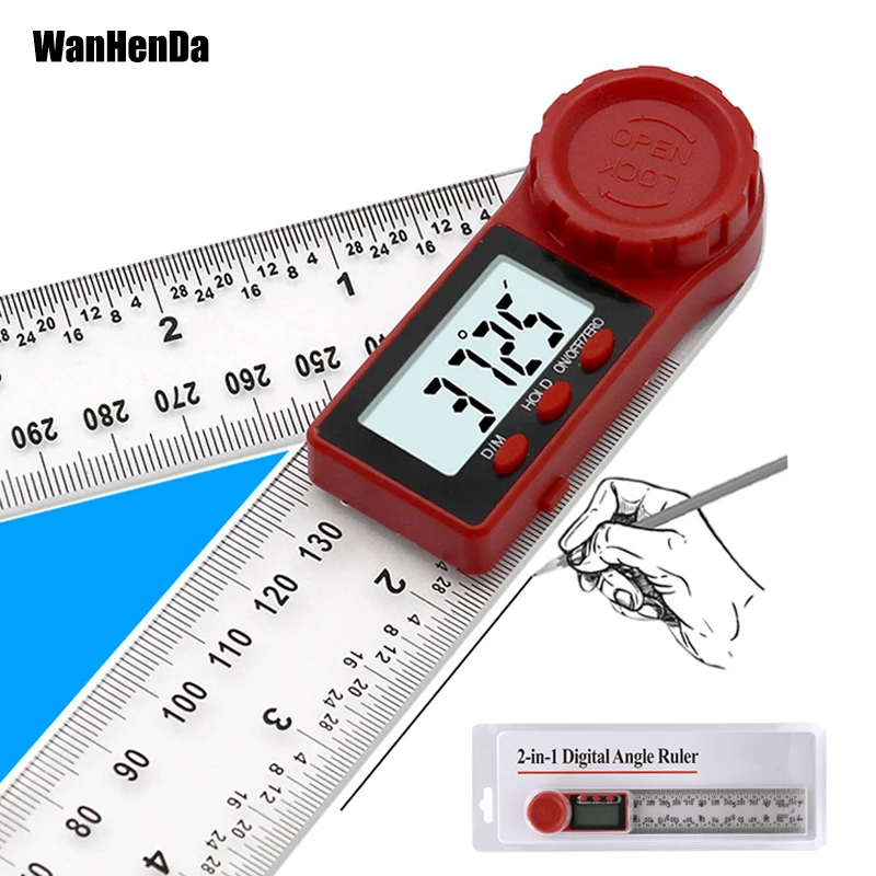 Цифровой Гониометр угломер 200 мм|Транспортиры| |