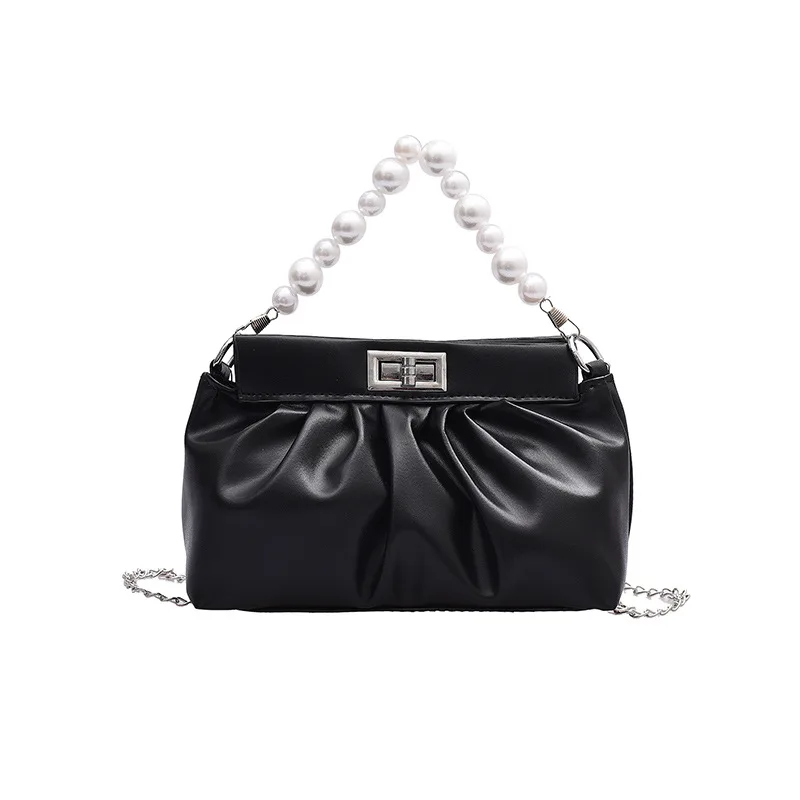 

Fairy small bag 2020 summer new trend Korean version of all-match shoulder bag fold pearl fashion underarm bag