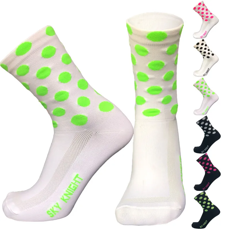 

SKYKNIGHT, профессиональные велосипедные носки для альпинизма, для мужчин и женщин, компрессионные носки в горошек, спортивные носки для бега, в...