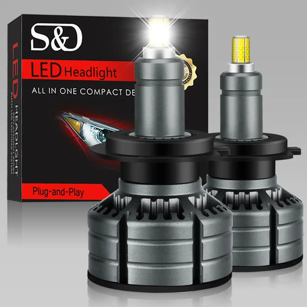 2 шт., Автомобильные светодиодные лампы H7 H1 H3 H11 9005 HB3 9006 HB4 60 Вт