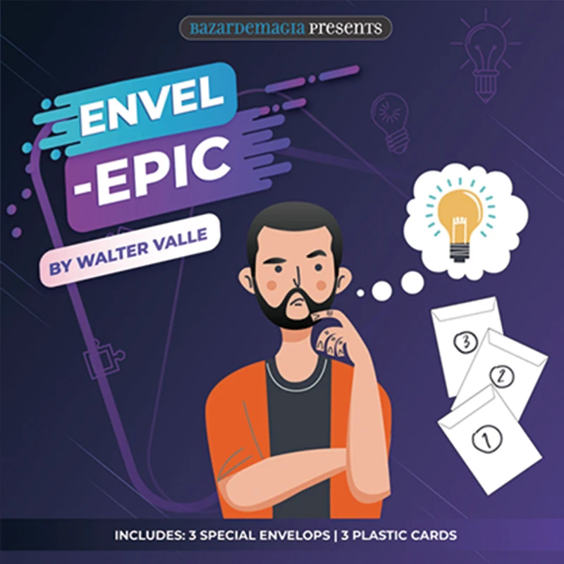 

Envel-Epic (Gimmicks) by Walter Valle Bazar de Magia Close Up Performer Beginner Mentalism Magic Tricks Illusions Magician Props