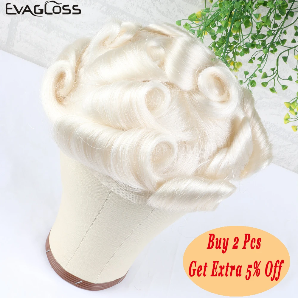 Мужской парик EVAGLOSS полностью Швейцарский Кружевной мужской натуральные