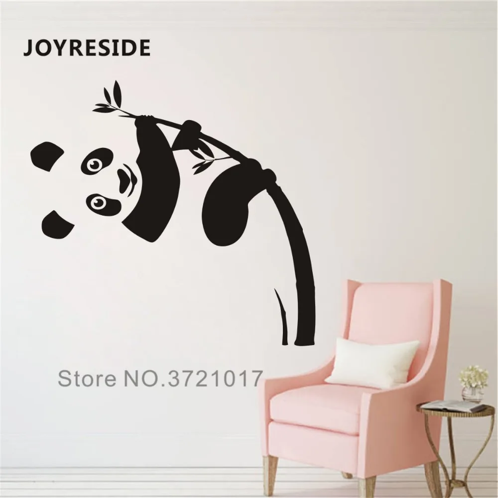 Joyreseve/наклейка на стену с пандой, милые панды, наклейка на стену с рисунком бамбука, животное, виниловый Декор для дома, детской комнаты, декор интерьера, дизайн A1028