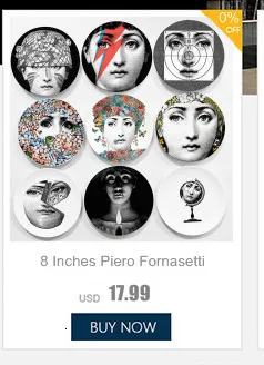 Италия Fornasetti тарелки декоративная тарелка на стену винтажная художественная 8 дюймов настенная подвесная тарелка
