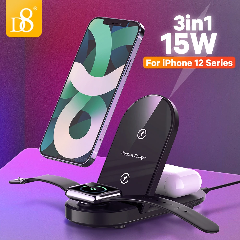 Qi 15W 3 in 1 Wireless Charging Charger Station For iPhone 12 11 XS X For Air Pods Pro Foldable Wireless Charger Pad For iWatch5
