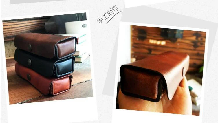 Ретро стиль пенал винтажная авторучка сумка из натуральной воловьей кожи