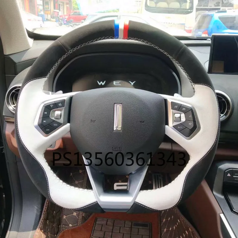 

DIY hand-sewn steering wheel cover fit for Great Wall WEY VV5 VV7 VV6 P8 VV7 GT Tank 300 leather suede grip cover