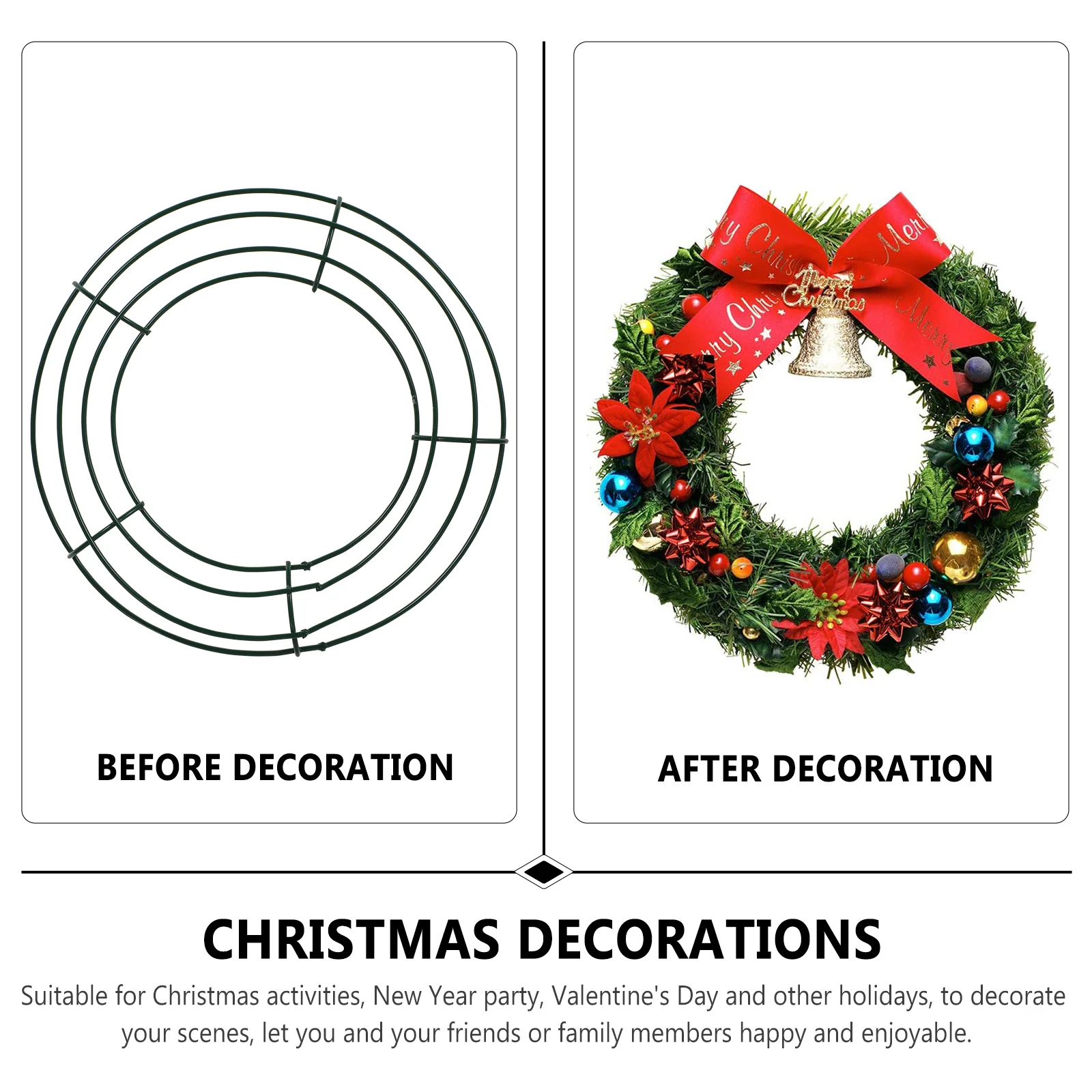 5Pcs Iron Wreath Frame Round Wire Making Ring DIY Macrame Floral Crafts |