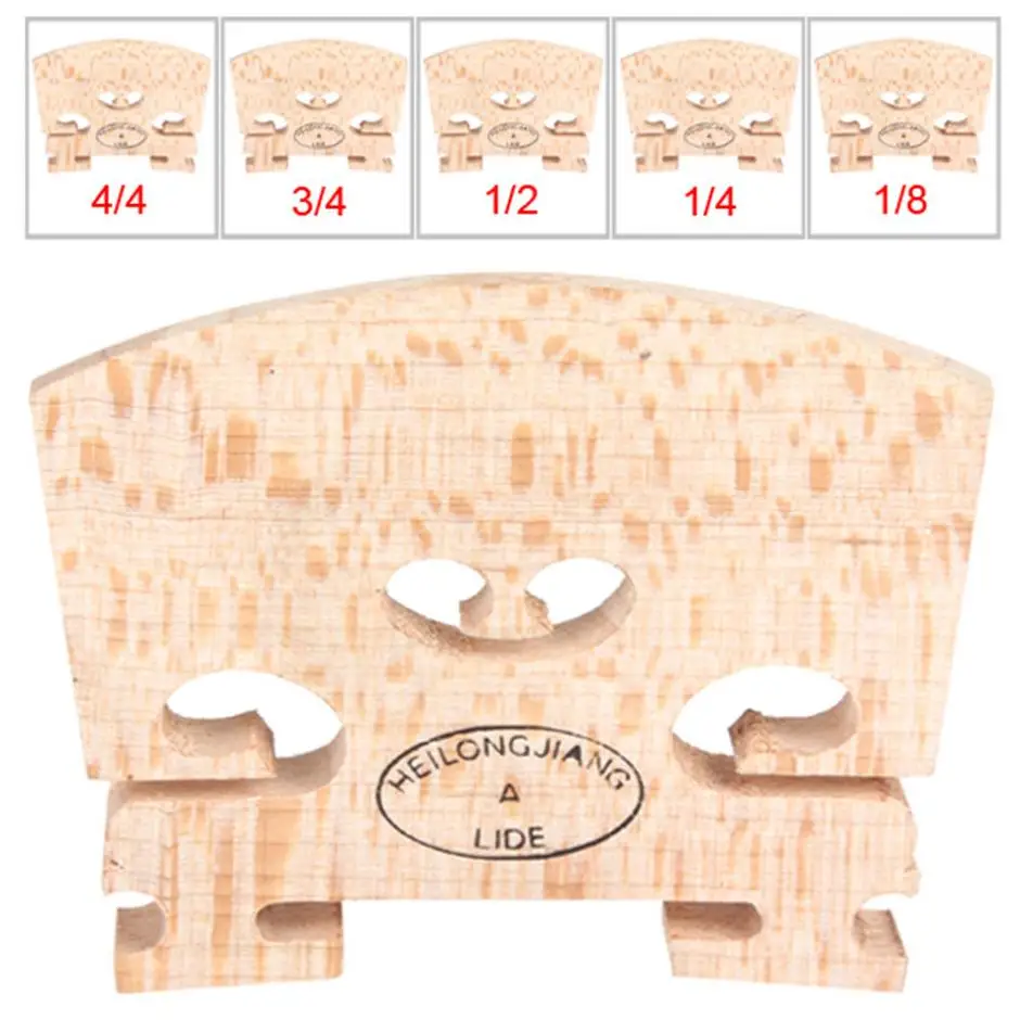 

1pcs Maple wood Violin Bridge Regular Type 1/8 1/4 1/2 3/4 4/4 Size Violin Accessories