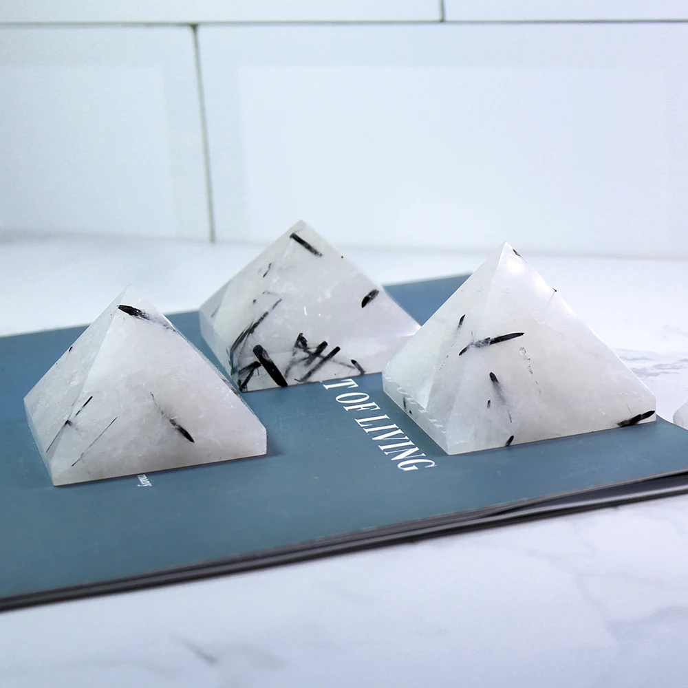 Runyangshi 3 5 см 1 шт. натуральные черные волосы искусственная пирамида черное