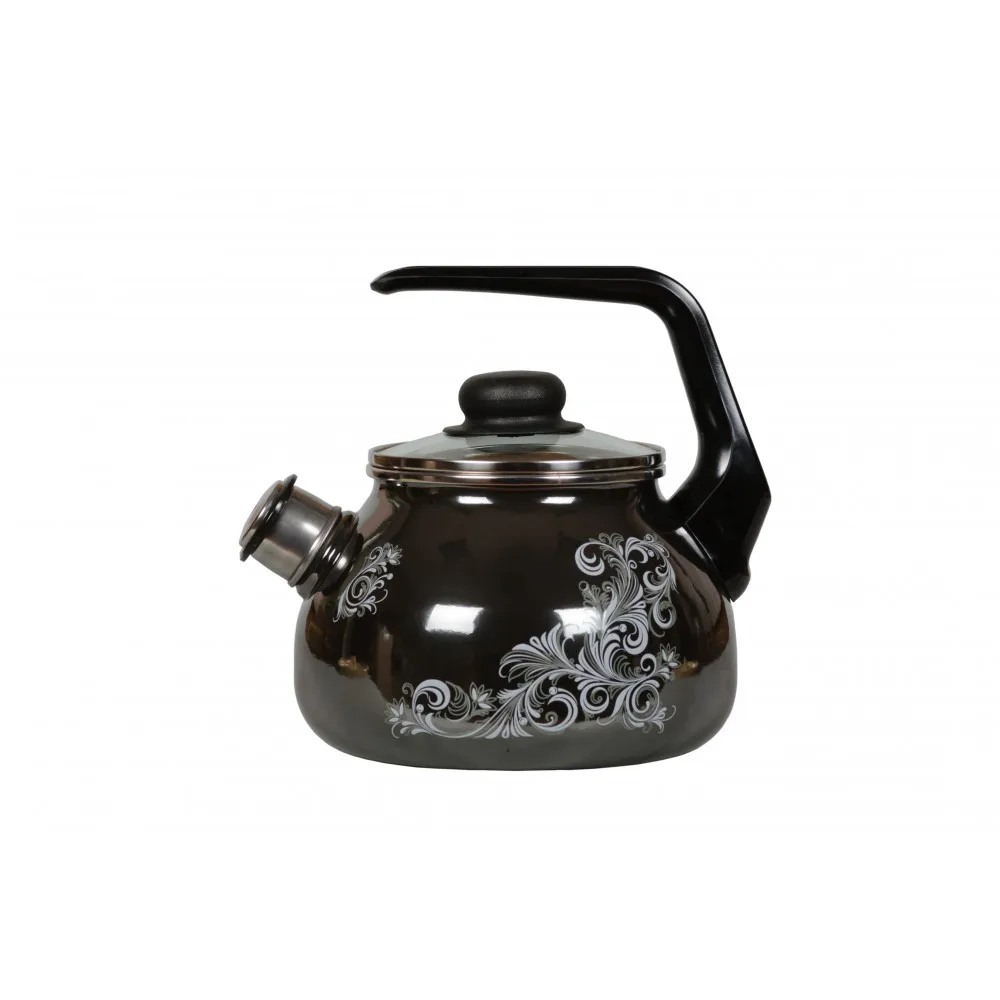 Чайник эмалированный сферический со свистком 2 л | Дом и сад