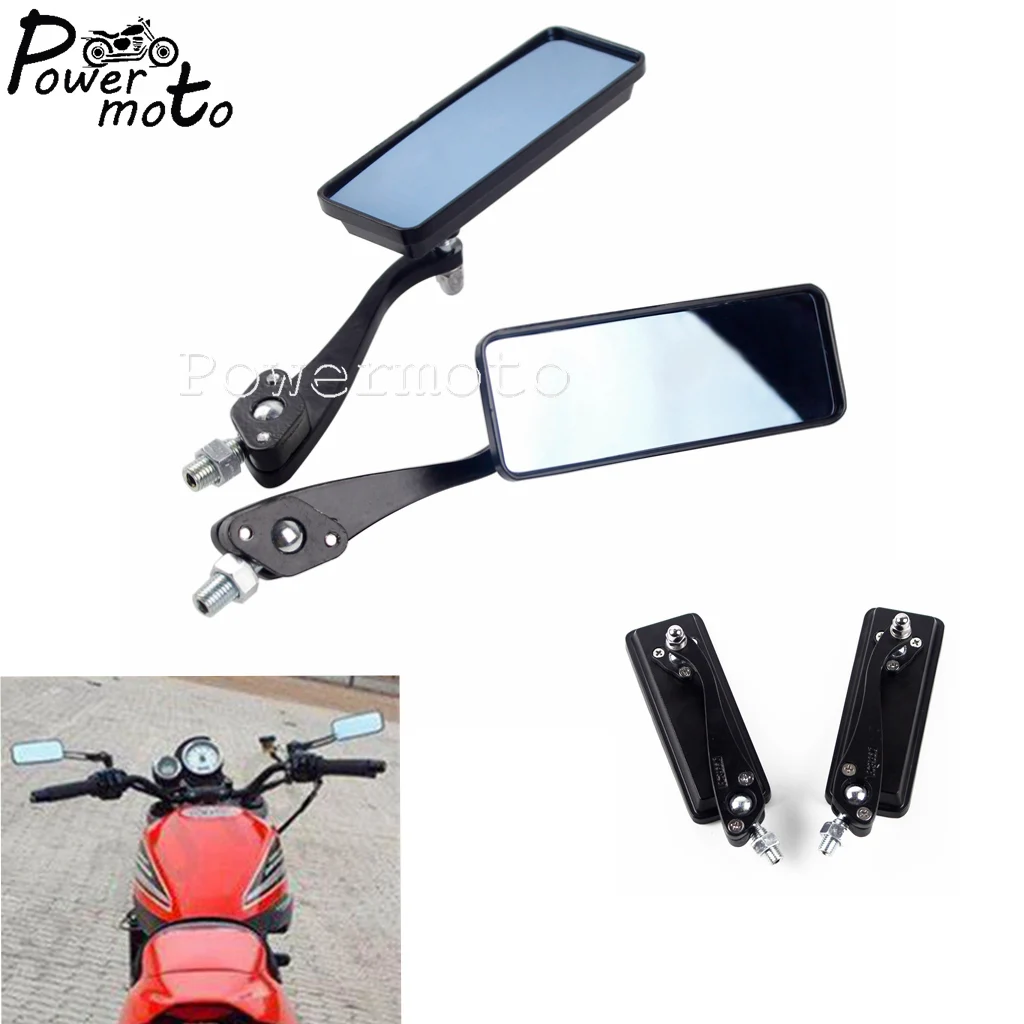 Мотоциклетные пользовательские черные прямоугольные боковые зеркала для Honda Yamaha