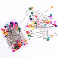 new 100pcsset colorful pearl head needles pins tailoring stitch diy making craft daily sewing positioning pin tool