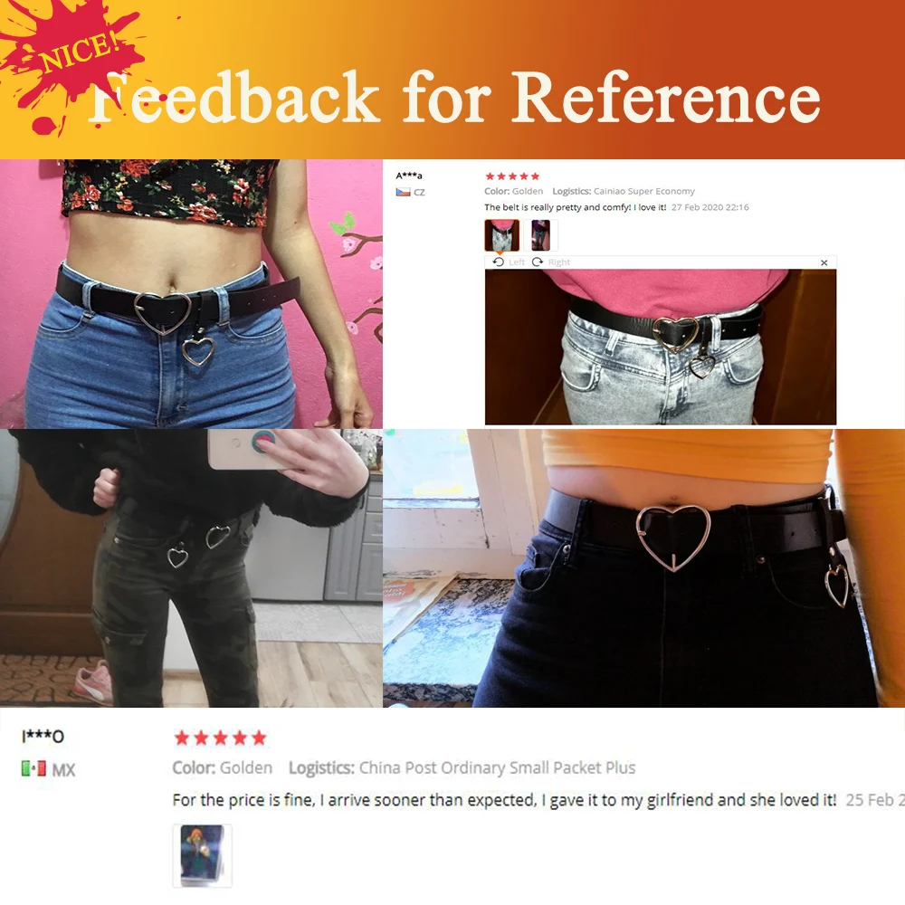 Модный женский ремень из искусственной кожи с регулируемой пряжкой в форме