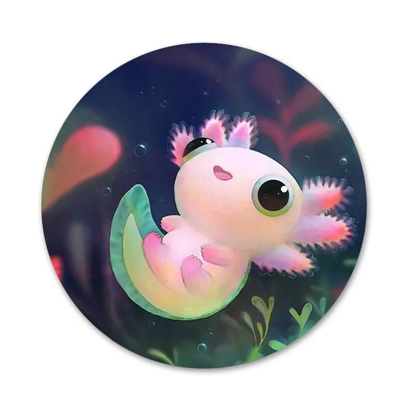 Милые значки с животными Axolotl металлические для детской лампы диаметром 58