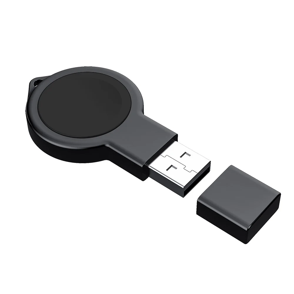 Черный USB Портативный Беспроводное зарядное мини-устройство для наручных часов Apple Watch 4/3/2/1 серии Qi Беспроводной Магнитный зарядный кабель для Apple Watch, версии Быстрый USB Зарядное устройство - Цвет: Черный