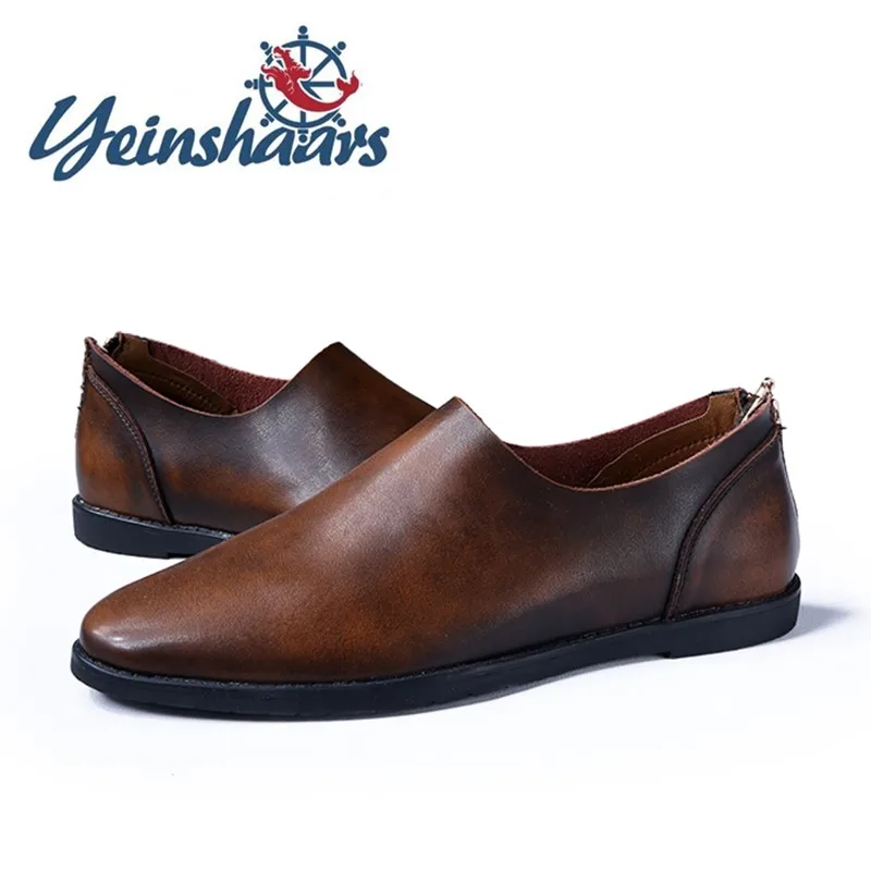 Новинка Обувь в деловом стиле Мужские кожаные лоферы светильник для вождения