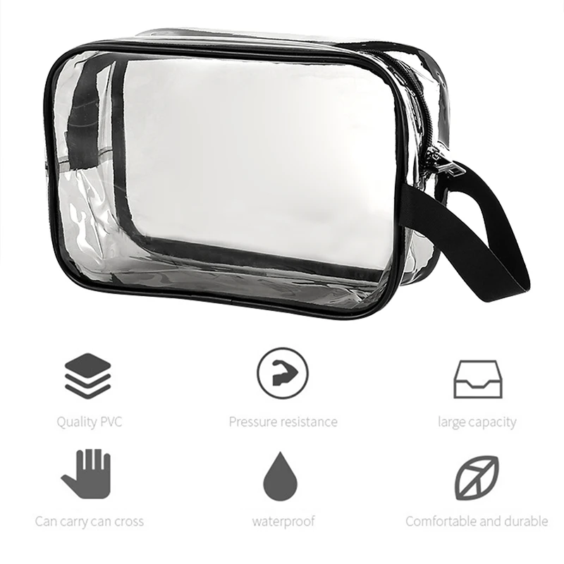 

Portable Clear Makeup Bag Zipper Waterproof Cosmetics Bag Transparent Travel Storage Carry Pouch PVC Zippered Toiletry K