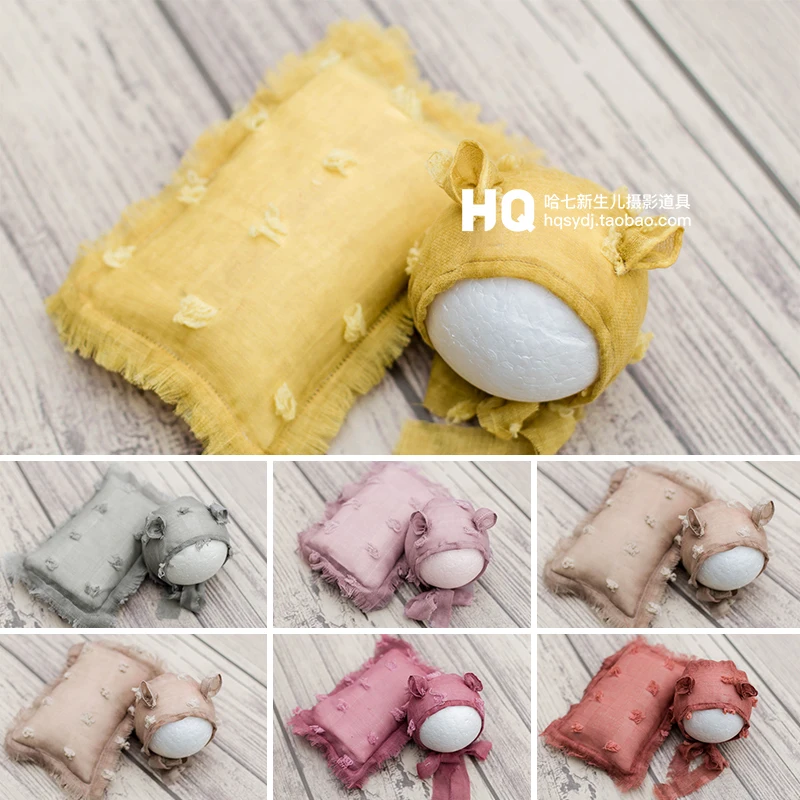 

Multifunctional Soft Newborn Photography Wraps Hat And Pillow set Baby photoshoot Props Infant Swaddle Wraps Photo Accessories