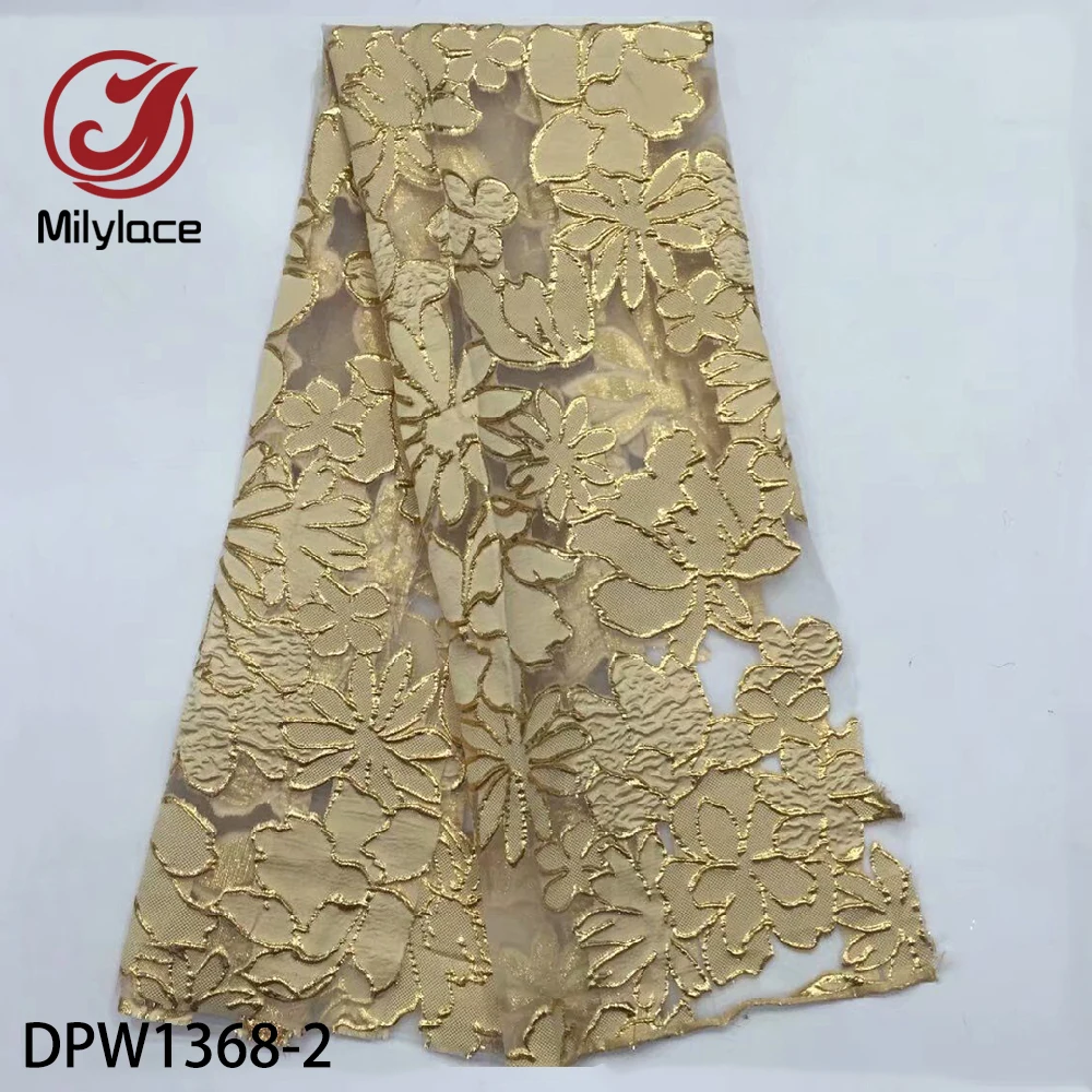 Milylace red color Jacquard lace fabric 2019 NEW floral embroidery Nigerian organza fabrics 5 yards for Christmas DPW1368 | Дом и сад