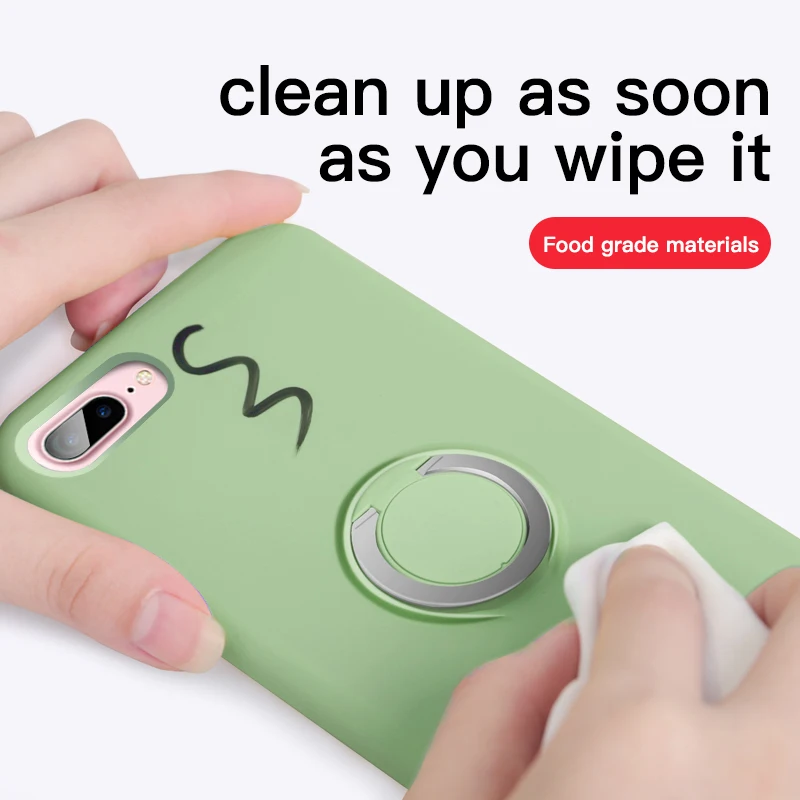 Оригинальный силиконовый чехол для Redmi Note7 Pro жидкий подставка телефона кольцо