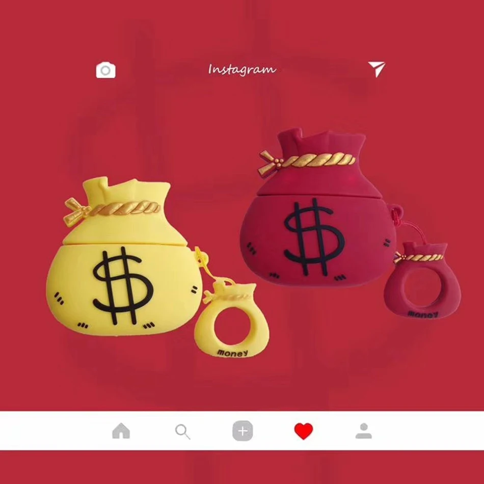 Money наушники чехол для AirPods 2 Чехол милый силиконовый мультфильм с изображением