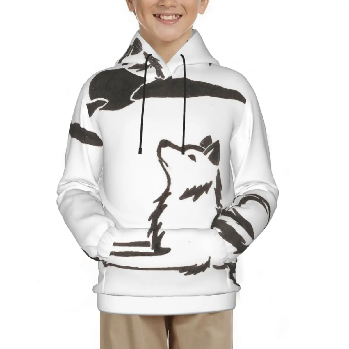 

Wolf Boys Hoodie Sweatshirt Cosplay Costume Outerwear Pullovers Tops