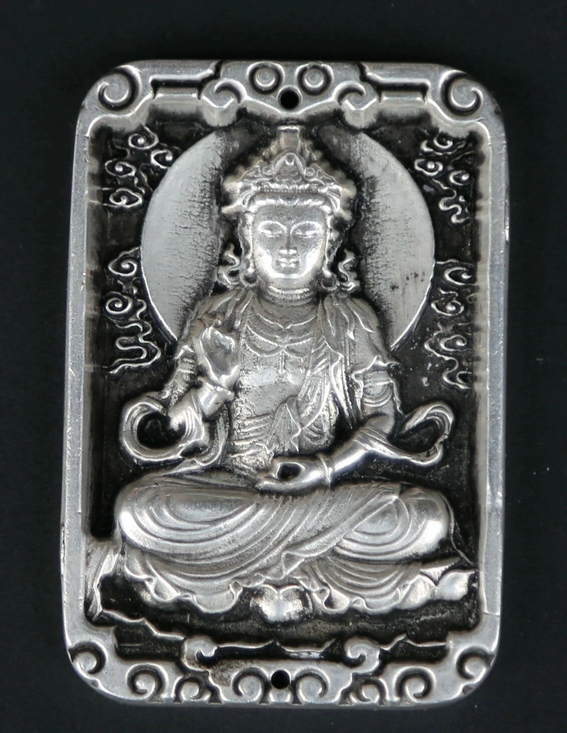 Кулон-Амулет из серебра 2 8 пробы с ручной резьбой в буддистском стиле Гуань Инь