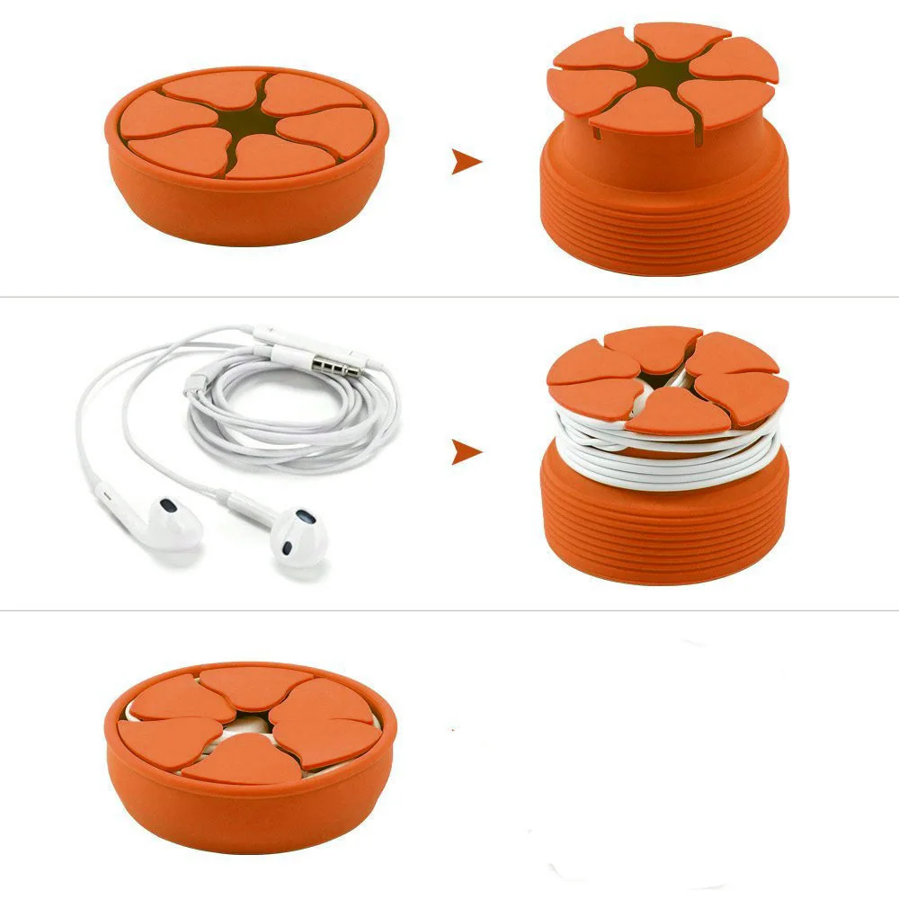 Креативная круглая силиконовая намотка для кабеля милый офисный Настольный